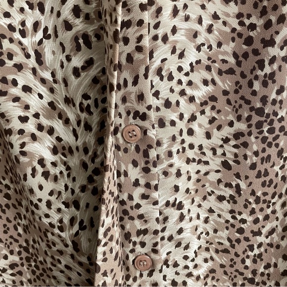 ALFRED DUNNER Animal Print Long Sleeve Collared Women’s Top 100% Polyester Sz 18 - Picture 3 of 14